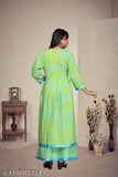 Parrot Rama Cotton Dress0101, pure cotton palazzo set with 3/4 sleeves, box pleats, and round neck. Available in S, M, L, XL, XXL sizes for a comfortable fit. Indian handcrafted design, perfect for everyday wear