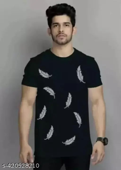 Black Polyester Round Neck Full Sleeve T-shirt for Men & Boys - Kyanshi Fashion, high-quality, comfortable, classic design, perfect for casual wear or layering, affordable, machine washable