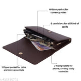 Woman shoulder crossbody purse with zip closure and multiple card slots