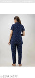 Rayon printed nightwear suit for home wear, women's rayon pyjamas and shirt set with short sleeves, vibrant preety look print