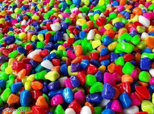 Multi-colored stone pebbles for plants pots, all purpose pack of 5kg, Indian origin