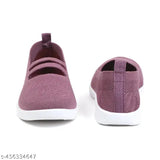 Purple mesh knit fabric, unisex slipper with elasticized closure and insole, casual footwear for women