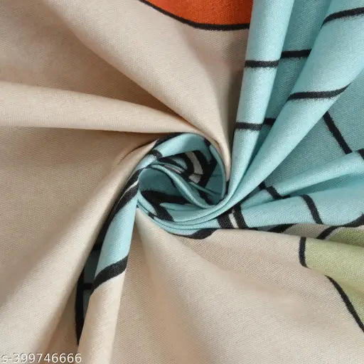 Glace cotton, single size elastic fitted sheet with 1 pillow cover - luxury botanical bedding for summer comfort