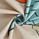 Glace cotton, single size elastic fitted sheet with 1 pillow cover - luxury botanical bedding for summer comfort