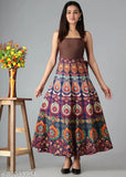 Paisley print cotton wraparound skirt for women, vibrant net pattern, free size available