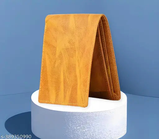 Faux leather bi-fold wallet, solid color, perfect for daily use