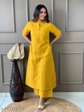 Cotton kurta set with matching pants, solid net pattern for couples, Indian traditional wear
