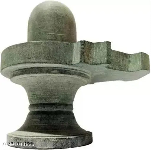 5 cm shivlinga statue gery for puja and havan Decorative Showpiece - 5 cm (Stone, Grey)