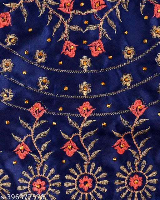 Cotton silk lehenga choli set, embroidered with net dupatta for babies (12-18 months to 1-2 years), Indian handcrafted fashion