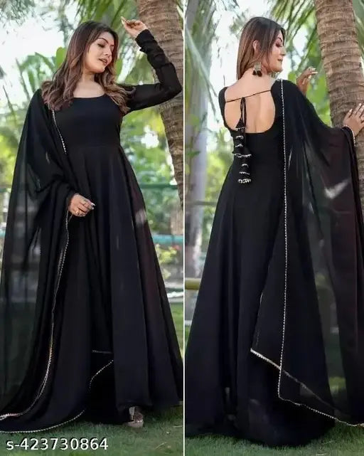 Georgette Floral Print Anarkali Dupatta Set, traditional Indian ethnic wear for festive occasions and parties