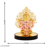 Gold-plated tree idol, symbolizing growth & prosperity for car dashboards, offices, or homes