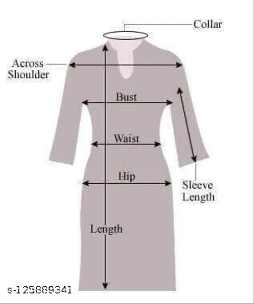 Women's printed cotton slub, long sleeve, knee-length, V-neck kurti