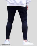 Latest small heart denim jeans, black solid fit for men's slim waist sizes 28-36 from India