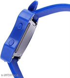 Blue and silver Apple-shaped LED digital watch
