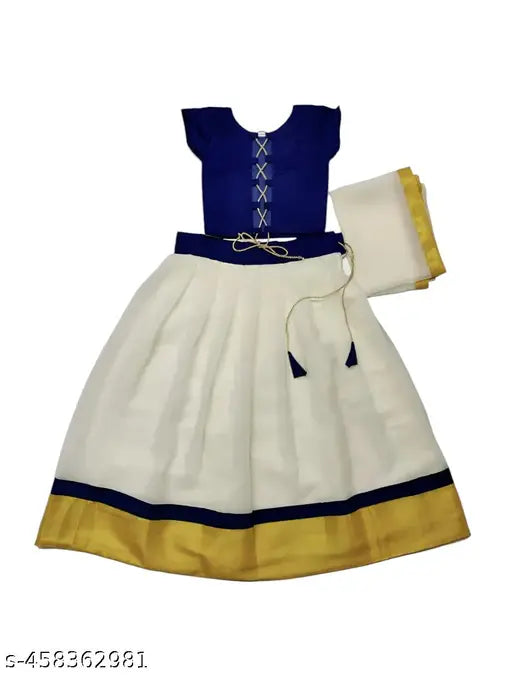 Taffeta silk and organza dupatta girls lehenga choli - Indian embroidered lehenga set for 6-7 years
