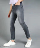 Men's regular fit grey denim jeans