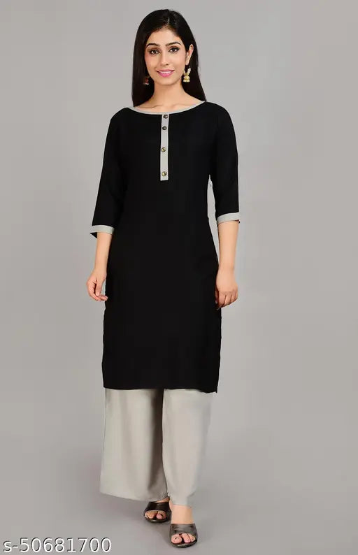 Rayon Aagyeyi Superior Women's Kurta Set with Palazzos - Solid net, three-quarter sleeves, latest fashion from India