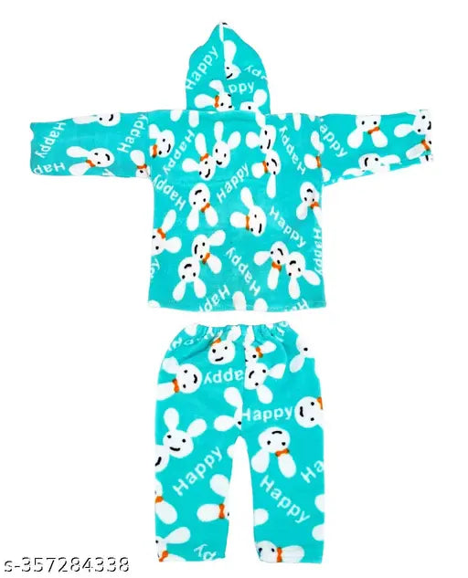 Newborn Baby Boys And Baby Girls Winter Wear Hoody Jacket pajama Pant Combo Pack Of - 3