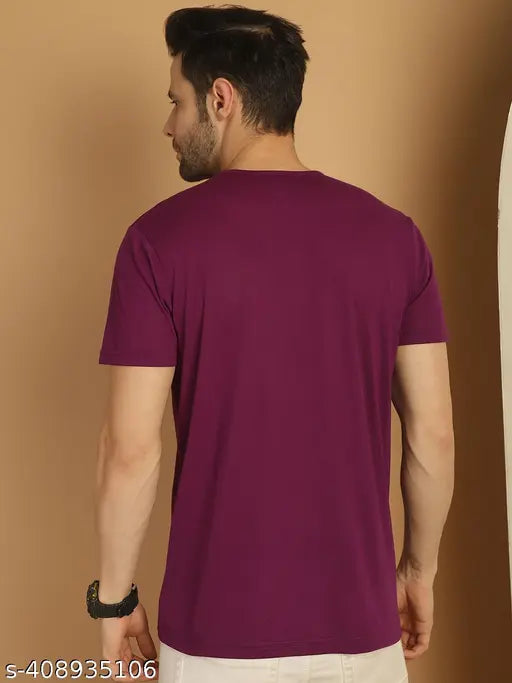 Maroon cotton short sleeve men's t-shirt pack (2), Vimal Jonney solid design from India