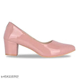 Peach synthetic leather MILAN ICON women's block heel pumps, comfortable and stylish for formal occasions