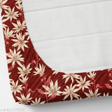 Attractive double fitted cotton bedsheet with 2 pillow covers, botanical print, stays fit up to 8 inches mattress - MR Enterprises