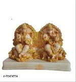 Poly resin Laxmi Ganesha statue, 7" x 6" x 3", for home and office decor, Diwali gift item