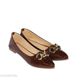 Crocodile skin flat shoes, 3 metallic buckles