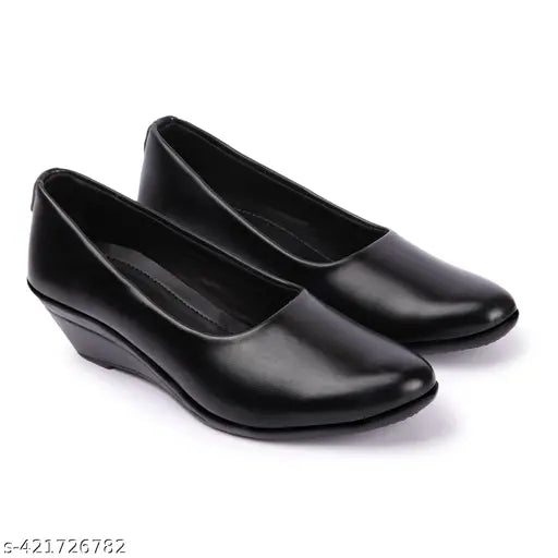 Synthetic PU ballerinas from Latest Office Bellies Collection - Comfortable, stylish, solid wedge heels with non-slip design for women & girls, slip-on and breathable PVC sole