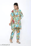 100% pure cotton Jaipur export kaftan & pant co-ord set, comfortable casual nightwear for home or outing in M to Xxxl adjustable sizes