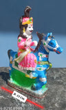 Unbreakable poly resin statue of Jaharveer Chauhan Baba, hand painted and washable. Indian god idol, 3.5cm length, 16cm height, and 13cm breadth, ideal for gifting