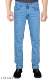 Just black men's straight light blue jeans: cotton, men's regular fit stretchable jeans, LIGHTBLUE color, size 28/30/32/34 (waist 28-34in, length 42in), made in India