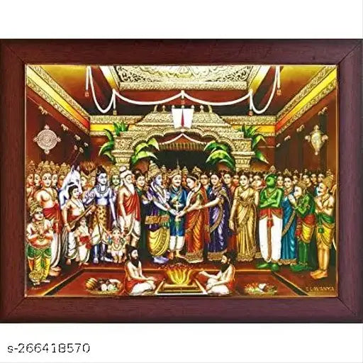 Synthetic Resin, 9*12 inches Indian Balaji Padmavathi Wedding Photo Frame
