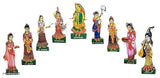 Wooden nautical Brij Sugandha Laddu Gopal ASHT Sakhi set for pooja decoration and gifting, featuring Shree Mati Radha Rani, dimensions 7.5 cm x 15.5 cm x 2.5 cm (LxHxW)