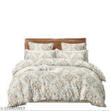 White glace cotton double bedsheet with 2 pillow covers, high-quality linen for cozy sleep