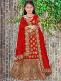 New launch: Satin embroidered kid's lehenga choli & dupatta set for all occasions, India-made