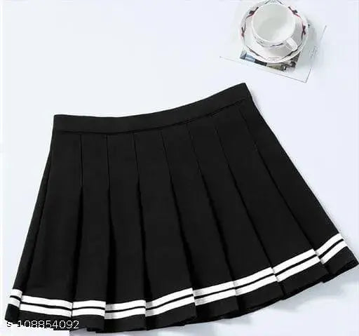 Printed cotton Caracola mini skater skirt for women, high waist and pleated design, available in sizes 24, 26, 28, 30, 32, and 34