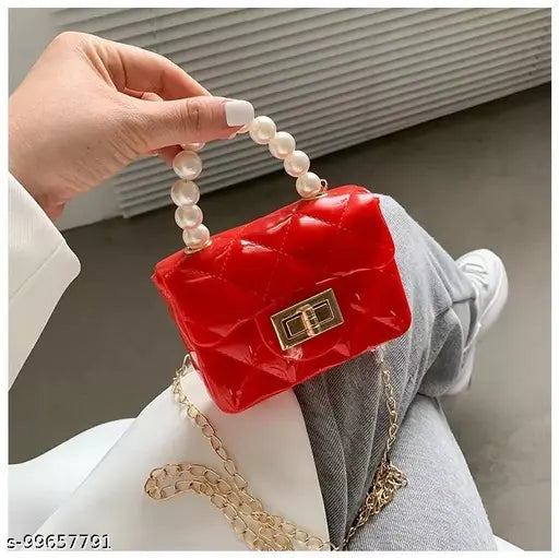 Synthetic printed net Kiddykin side shoulder crossbody sling bag for girls/women, ideal for travel, party, or casual wear. Single compartment, free size (L5in x W2in x H5in). Elegant and trendy accessory from Storesy Store, India