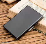 Black aluminum RFID-protected men's smart wallet with 8 card slots, fits perfectly in pockets or bags, ideal gift for special occasions