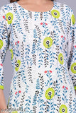 Rayon women's kurta-pant set, printed net, three-quarter sleeves, palazzo style, soft cotton feel, Bamsom Wear