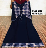 Plus-size rayon slub kurta with attached jacket, solid color, ZP Brand quality from India