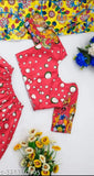5-6 year old kids lehenga choli in satin, ethnic motif print for party or haldi