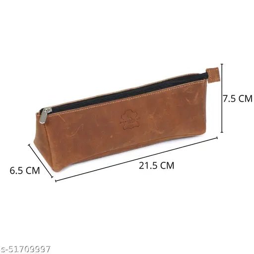 Men's brown leather messenger bag with adjustable shoulder strap, multiple pockets, and 12 card slots, measuring 20cm x 15cm