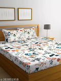 Multicolor floral print premium cotton elastic fitted bedsheets with 2 king size pillow covers, 72x78+10 inches, suitable for summer