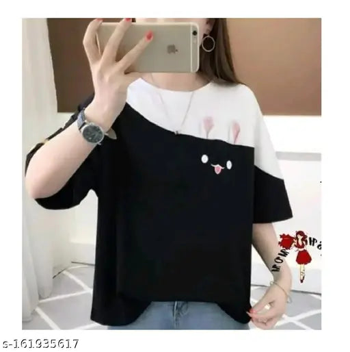 Pikachu colorblocked short sleeves loose fit t-shirt for women, trendy fashion from India