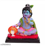 Multicolor resin Krishna Idol Murti statue for pooja or decorative use, 10cmL x 12cmH x 3cmB