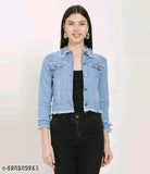 Denim waistcoat for women, solid pattern, modern cut, long sleeves, size L & XL from India
