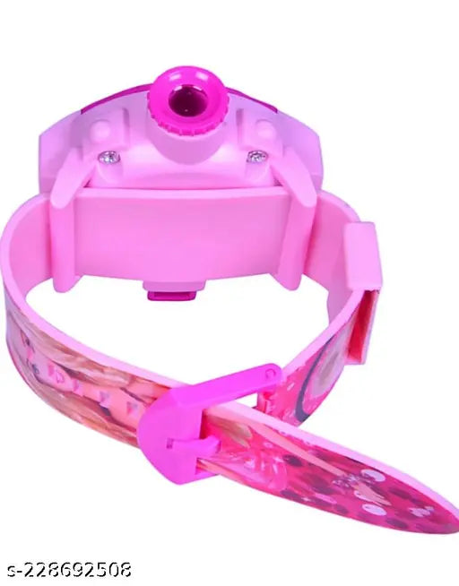 BARBIE character projector watch with celestial print on pink strap
