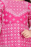 Pink rayon kurta with dupatta and bottomwear, stylish party dress for girls (3-4 years), Indian designer clothing