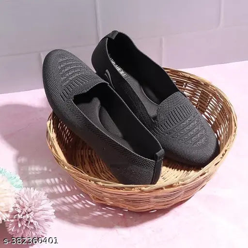 Mesh textured loafers for women - beautiful belly-style slip-ons, Indian origin