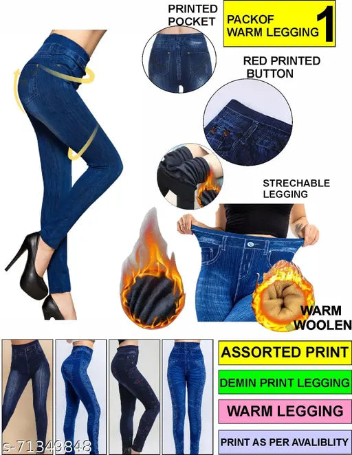 Black cashmere-lined fur fleece winter thermal leggings - slim fit, elastic waist, designed for winter snow